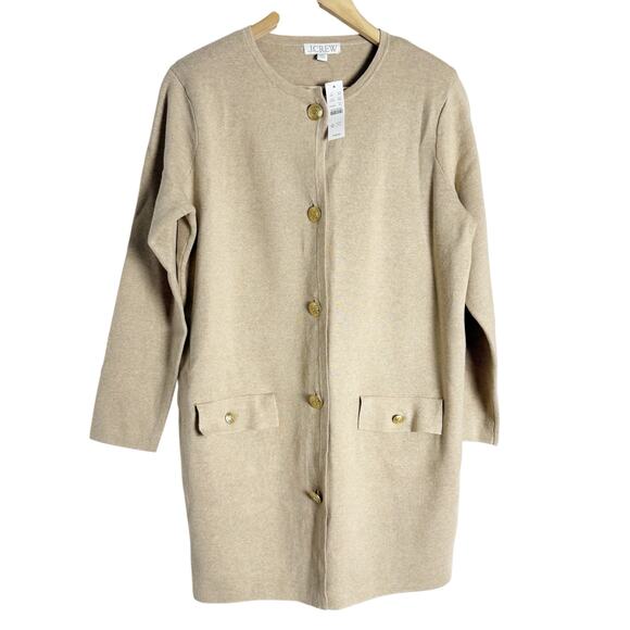 J.Crew Long Giselle Knit Button Front Cardigan Oversized Blazer Dress Size XS - Picture 2 of 9